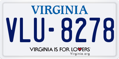 VA license plate VLU8278
