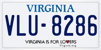VA license plate VLU8286