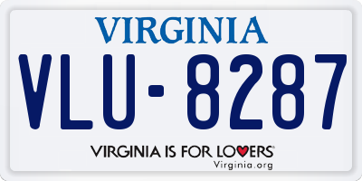 VA license plate VLU8287