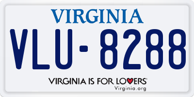 VA license plate VLU8288