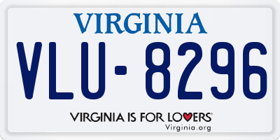 VA license plate VLU8296
