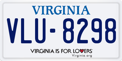 VA license plate VLU8298