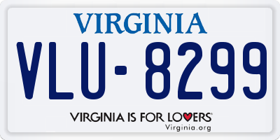 VA license plate VLU8299