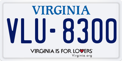 VA license plate VLU8300