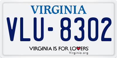 VA license plate VLU8302