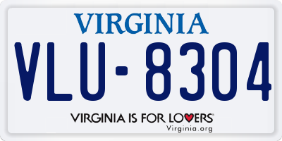 VA license plate VLU8304