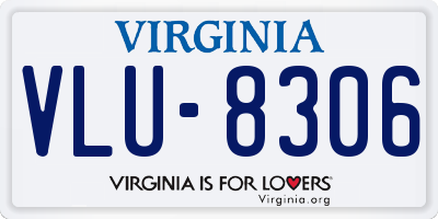 VA license plate VLU8306