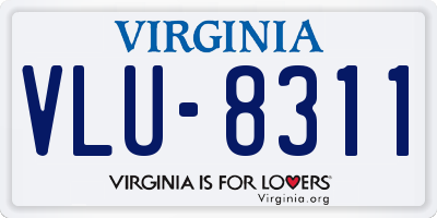 VA license plate VLU8311
