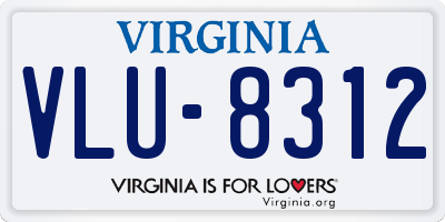 VA license plate VLU8312