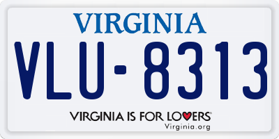 VA license plate VLU8313