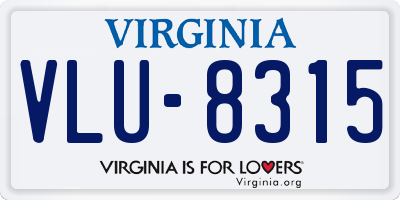 VA license plate VLU8315