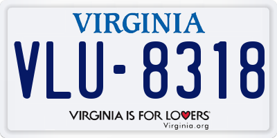 VA license plate VLU8318