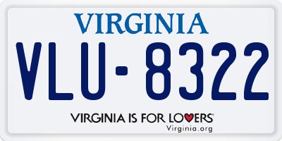 VA license plate VLU8322