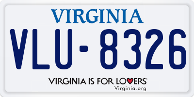 VA license plate VLU8326