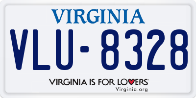 VA license plate VLU8328