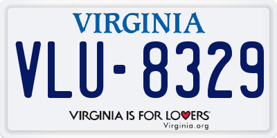 VA license plate VLU8329