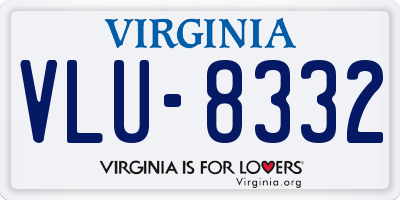 VA license plate VLU8332