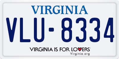 VA license plate VLU8334