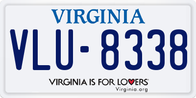 VA license plate VLU8338