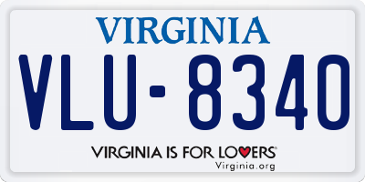 VA license plate VLU8340