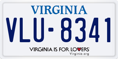 VA license plate VLU8341