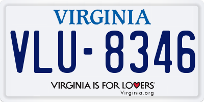 VA license plate VLU8346