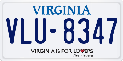 VA license plate VLU8347