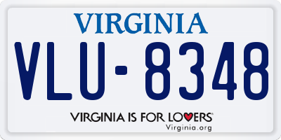 VA license plate VLU8348