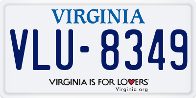 VA license plate VLU8349