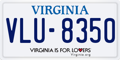 VA license plate VLU8350