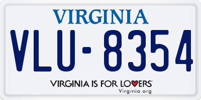 VA license plate VLU8354