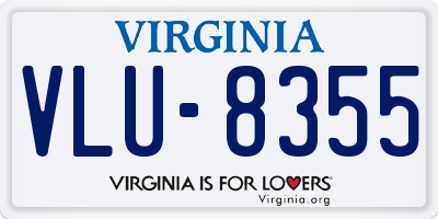 VA license plate VLU8355