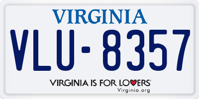 VA license plate VLU8357