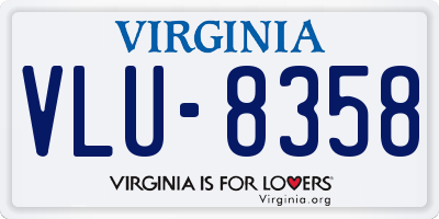 VA license plate VLU8358