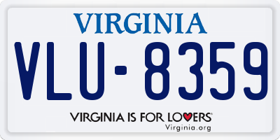 VA license plate VLU8359