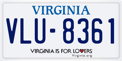 VA license plate VLU8361