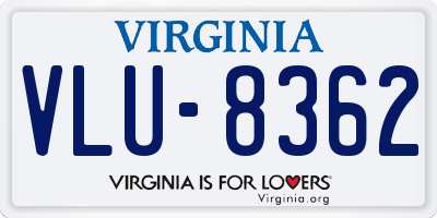 VA license plate VLU8362