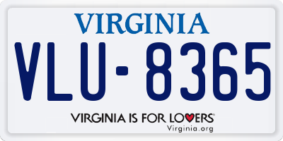 VA license plate VLU8365