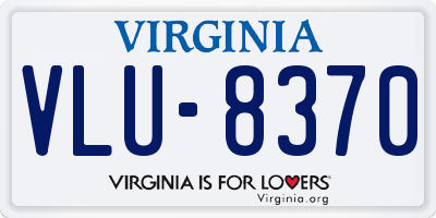 VA license plate VLU8370