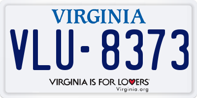 VA license plate VLU8373