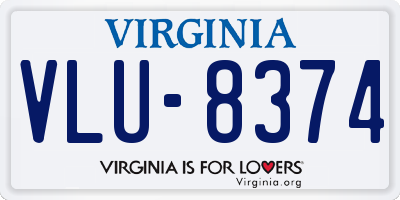 VA license plate VLU8374