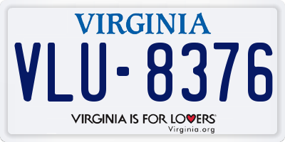 VA license plate VLU8376