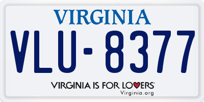 VA license plate VLU8377