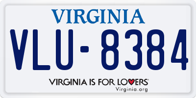 VA license plate VLU8384