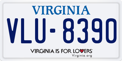 VA license plate VLU8390