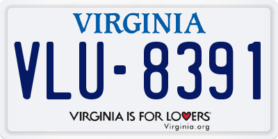 VA license plate VLU8391