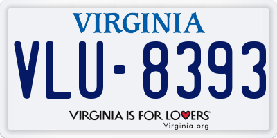 VA license plate VLU8393