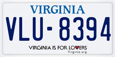 VA license plate VLU8394