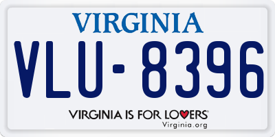 VA license plate VLU8396