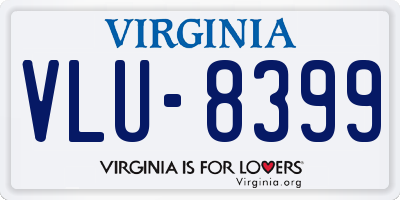 VA license plate VLU8399